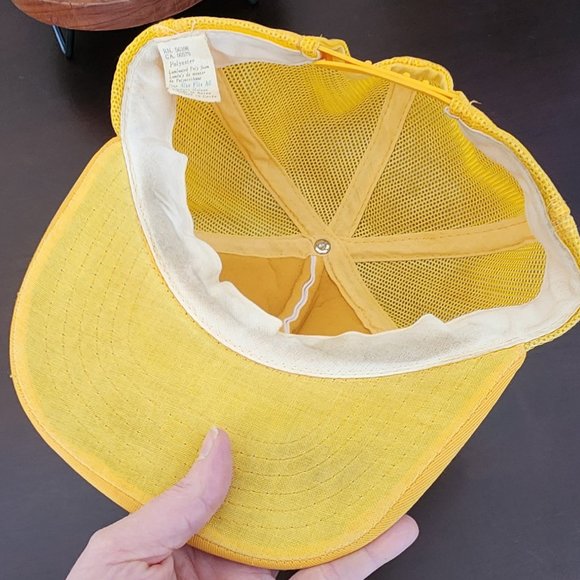 Vintage  Trucker Hat Key lake, Mesh Snapback Baseball Cap Retro Yellow Laurel - Picture 4 of 6